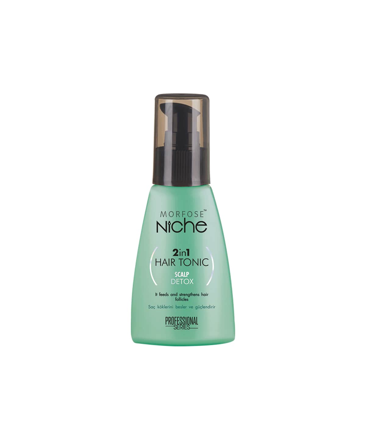 Morfose Niche Scalp Detox Prebiotic 2-in-1 Hair Tonic 100 ml Verpakking van Morfose Niche Scalp Detox Prebiotic 2-in-1 Hair Tonic 100 ml